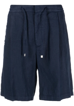 Lardini drawstring-waist linen bermuda shorts - Blue