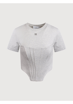 Giuseppe Di Morabito T-shirt With Bustier Detail In Cotton Jersey