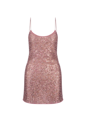 Oseree Pink Netquins Mini Dress