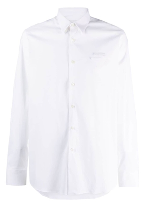 Prada logo-patch long-sleeve shirt - White