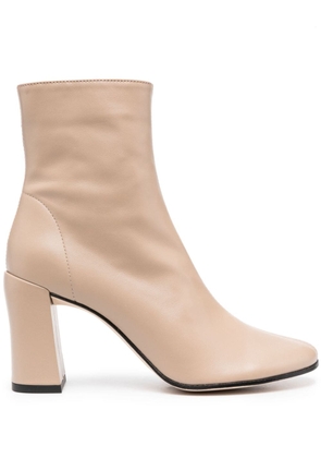 BY FAR Vlada 80mm leather ankle boots - Neutrals