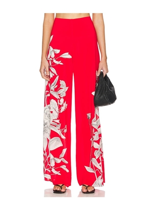 Alice + Olivia Athena Wide Leg Pant in Red. Size 12, 2, 4, 8.
