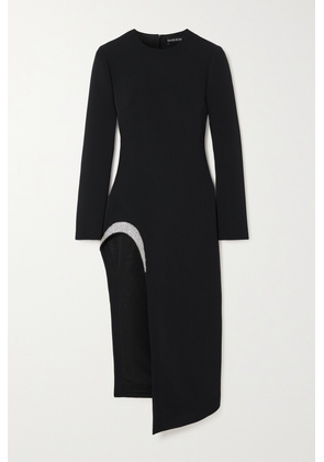 David Koma - Crystal-embellished Cady Midi Dress - Black - UK 6,UK 8,UK 10,UK 12,UK 14