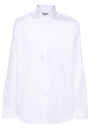 Canali cutaway-collar cotton shirt - White
