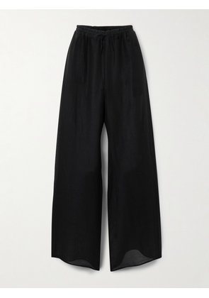 Givenchy - Silk And Linen-blend Voile Wide-leg Pants - Black - FR34,FR36,FR38,FR40,FR42,FR44