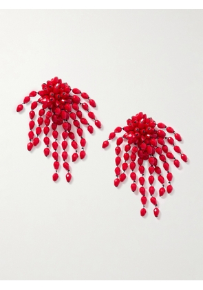 Isabel Marant - Silver-tone Beaded Clip Earrings - Red - One size