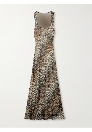 GANNI - Leopard-print Recycled-chiffon Maxi Dress - Animal print - EU 32,EU 34,EU 36,EU 38,EU 40,EU 42,EU 44