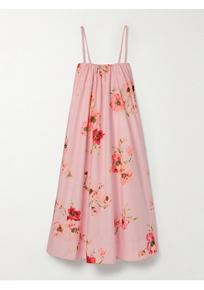 Zimmermann - Lightburst Floral-printed Cotton-poplin Midi Dress - Red - 00,0,1,2,3,4