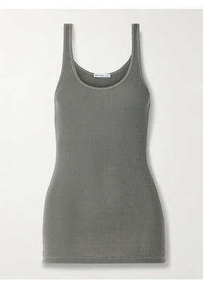 James Perse - The Daily Ribbed Stretch-supima Cotton Tank - Green - 0,1,2,3,4