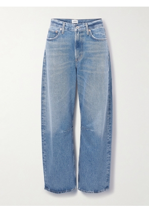 Citizens of Humanity - Miro Distressed High-rise Barrel-leg Recycled Jeans - Blue - 23,24,25,26,27,28,29,30,31,32