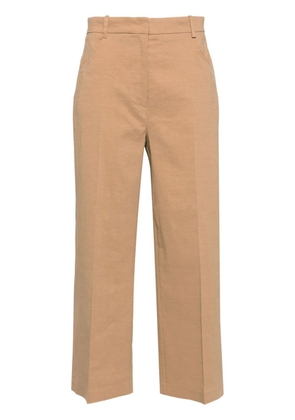 PINKO Protesilao linen blend cropped trousers - Brown