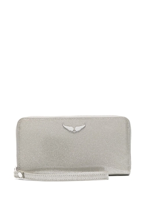 Zadig&Voltaire Compagnon Infinity glitter patent wallet - Silver
