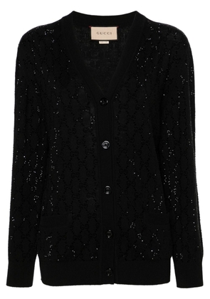 Gucci GG crystal-embellished wool cardigan - Black
