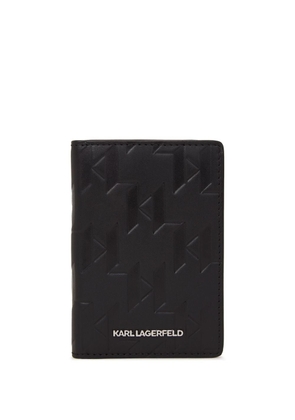 Karl Lagerfeld K/Loom leather card holder - Black