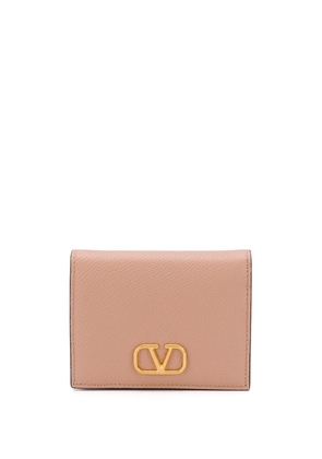 Valentino Garavani VLogo Signature compact leather wallet - Neutrals