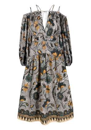 Ulla Johnson floral-print flared dress - Neutrals