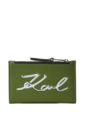 Karl Lagerfeld K/Signature logo-embossed wallet - Green
