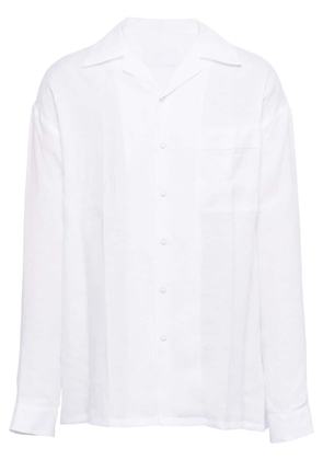 Prada notched-collar linen shirt - White