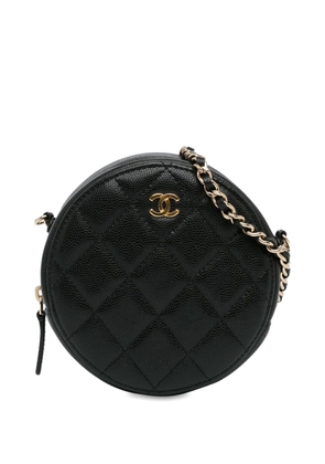 CHANEL Pre-Owned 2019 CC Quilted Caviar Round Clutch With Chain crossbody bag - Black