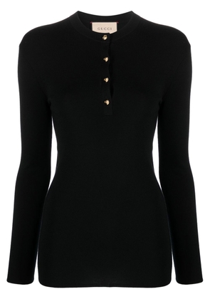 Gucci buttoned cashmere knitted top - Black