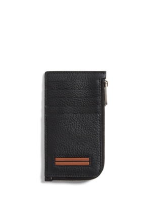 Zegna stripe-embellished leather wallet - Black