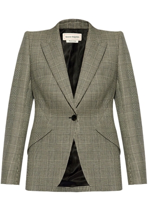 Alexander McQueen check-pattern single-breasted blazer - Grey