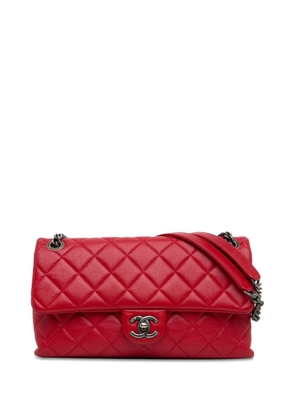 CHANEL Pre-Owned 2014-2015 CC Quilted Lambskin Single Flap shoulder bag - Red