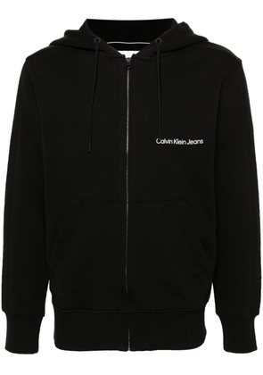 Calvin Klein Jeans logo-print zipped hoodie - Black
