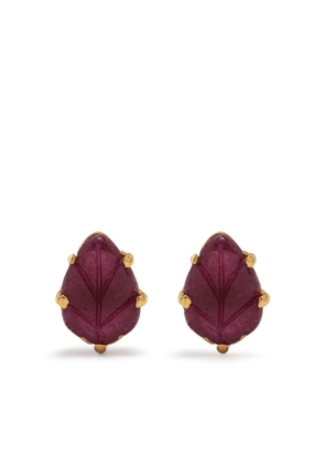 Swayta sha 18kt yellow gold ruby earrings - Red