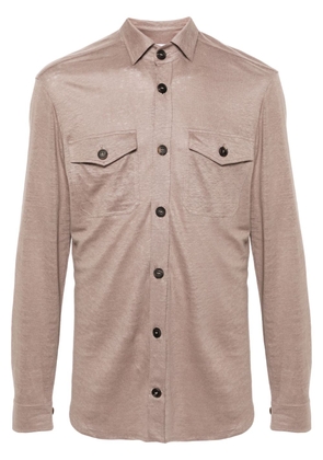 Cruciani slub-texture linen shirt - Neutrals