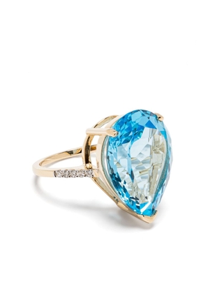 Mateo 14kt yellow gold blue topaz diamond ring