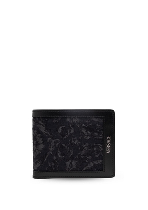 Versace patterned-jacquard bi-fold wallet - Black