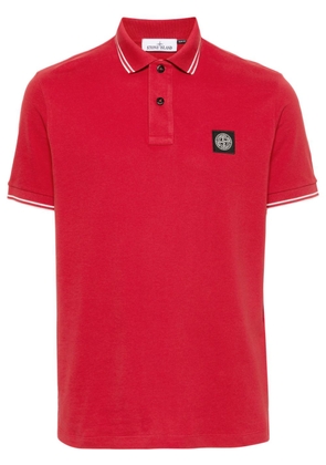 Stone Island Compass-motif cotton polo shirt - Red