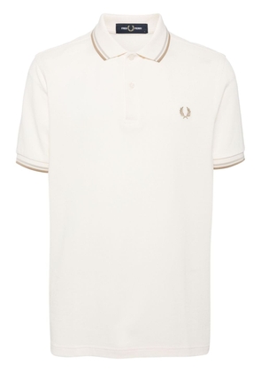Fred Perry logo-embroidered cotton polo shirt - Neutrals