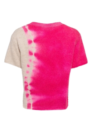 The Elder Statesman tie-dye knitted cashmere top - Pink