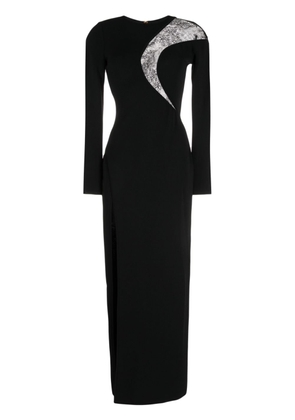 Elie Saab lace-detail knitted maxi dress - Black