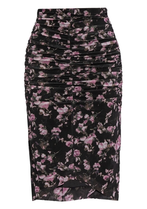 GANNI floral-print pencil skirt - Black