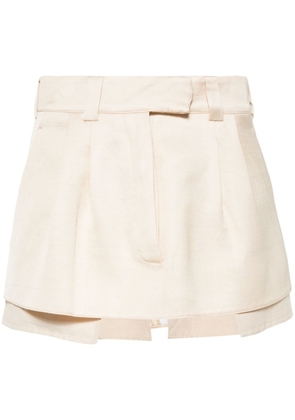 PNK pleat-detail twill miniskirt - Neutrals