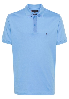 Tommy Hilfiger logo-embroidered organic cotton polo shirt - Blue