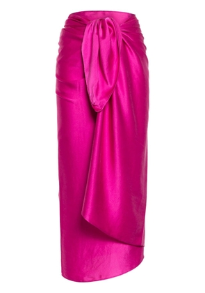 Dusan self-tie silk wrap skirt - Pink