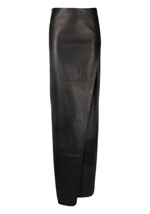 Ann Demeulemeester leather maxi skirt - Black