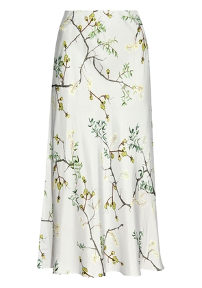 MUNTHE floral-print silk midi skirt - Grey