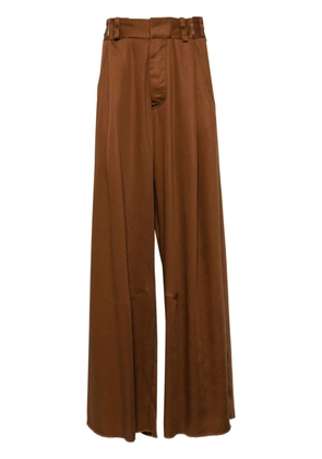 JORDANLUCA Rockefeller wide-leg trousers - Brown