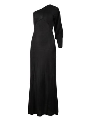 RTA one-shoulder long silk dress - Black