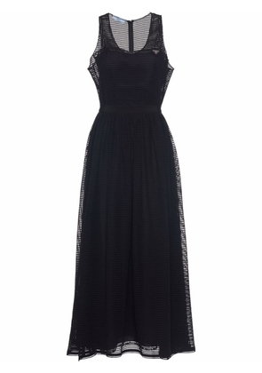 Prada netted sleeveless dress - Black