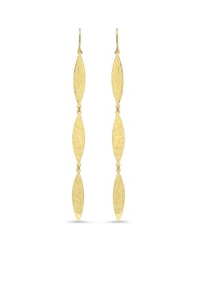 Jennifer Meyer 18kt yellow gold 3 Hammered Marquise drop earrings