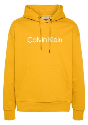 Calvin Klein rubberised-logo cotton hoodie - Yellow
