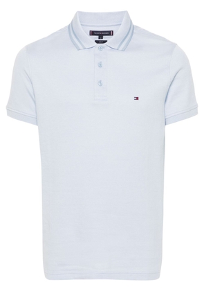 Tommy Hilfiger logo-embroidered organic cotton polo shirt - Blue