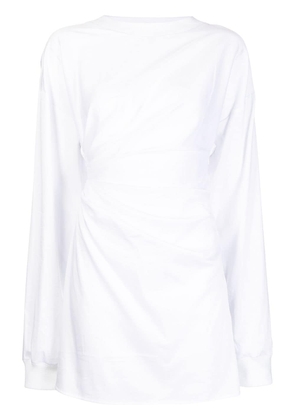 RTA ruched long-sleeve dress - White