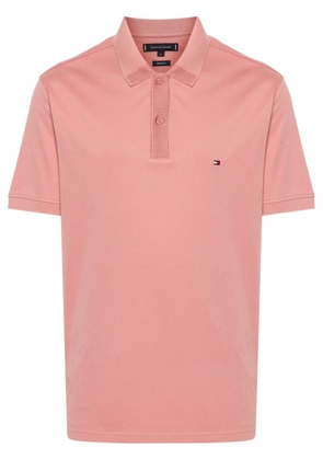 Tommy Hilfiger logo-embroidered organic cotton polo shirt - Pink